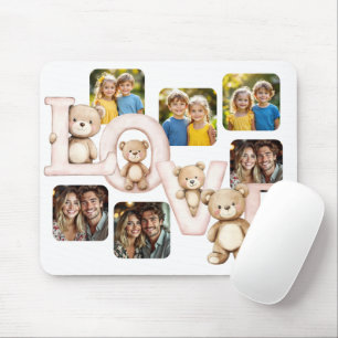 Knuffige teddybeer "LIEFDE" fotoweergave Muismat