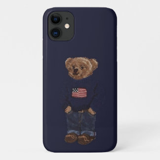 Knuffige teddybeer Navyblauwe iPhone 11 Hoesje