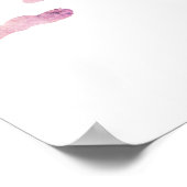 Knuffige teddybeer roze ballonnen naam kind poster (Hoek)