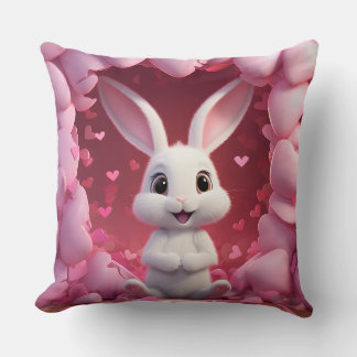 Knuffige Valentijn Konijn Worp Kussen 