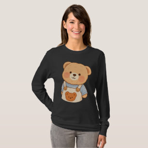 Knuffige Zachte Teddybeer Sticker – Schattig Kawai T-shirt