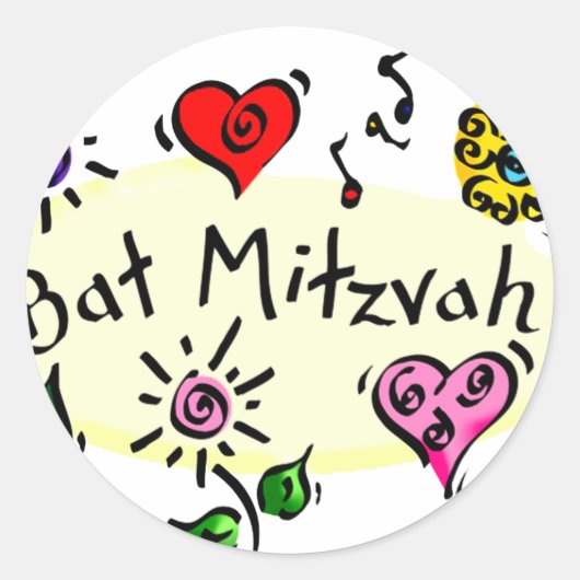 Knuppel Mitzvah Ronde Sticker (Voorkant)