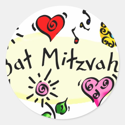 Knuppel Mitzvah Ronde Sticker (Voorkant)