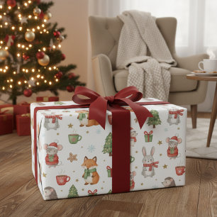 Knus Bosvrienden Kerstcadeauverpakking Cadeaupapier