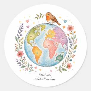 Knus Cottagecore Aarddag Ronde Sticker