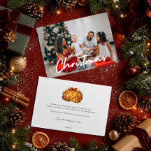Knus Foto Kerst Oranje Kat Cadeaudoos Retro