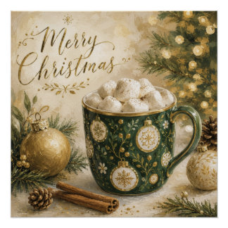 Knus Groen Goudhete Cacaomarshmallows Perfect Poster