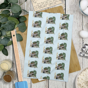 Knus Groene Whimsical Slaande Draak Boekliefhebber Theedoek