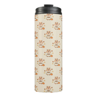 Knus herfst capybara kawaii pompoen kruiden latte thermosbeker