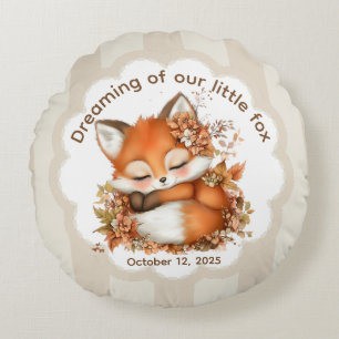 Knus Herfst Vos Baby Shower Knus Bosfeest Rond Kussen