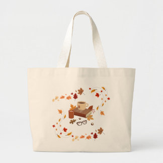Knus herfstboek Liefhebber Esthetische Canvas Tass Grote Tote Bag