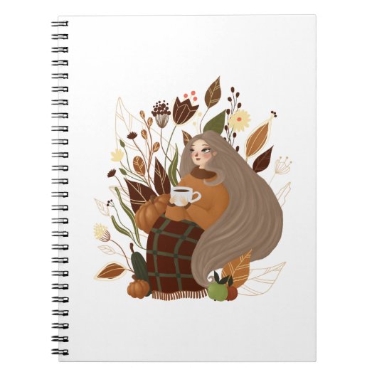 Knus Herfstmeisje Notitieboek (Voorkant)