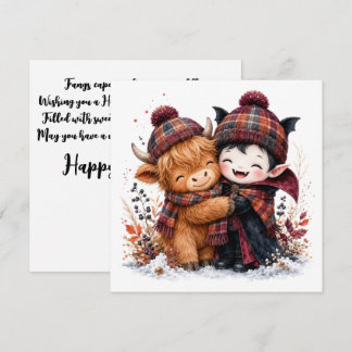 Knus Highland Koe & Vampire Lieve Halloween 
