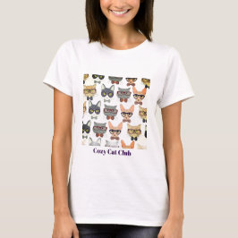 Knus Kat Club Schattig Kawaii Kat Liefhebber T-Shi T-shirt