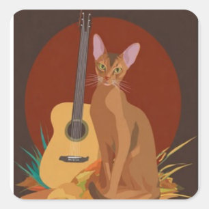 Knus kat & gitaar sticker