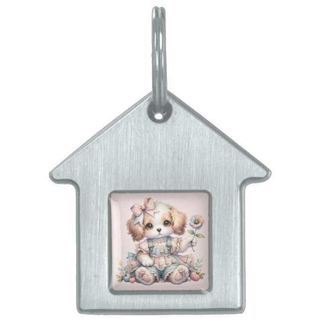 Knus Kawaii Cottagecore Farmcore Hondenstijl Huisdieren Naamplaatje (Voorkant)