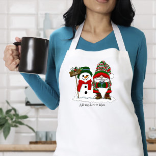 Knus Kerst Kabouter Sneeuwman Winter Vakantie Scha Standaard Schort