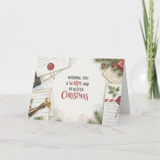 Knus Kerstbrief Bureaublad Watercolor Kaart