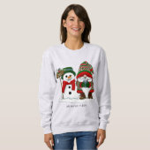 Knus Kerstmuts Sneeuwman Winter Vakantie Schattig Trui (Voorkant volledig)