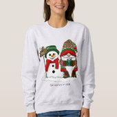 Knus Kerstmuts Sneeuwman Winter Vakantie Schattig Trui (Voorkant)