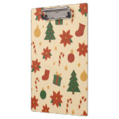 Knus Kerstpatroon met Cadeaus en Bomen Klembord (Links)
