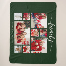 Knus Kerstvakantie Familie 9 Foto Collage Sherpa Deken
