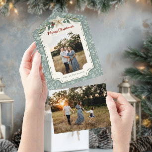 Knus Landelijke Salie Kerst Botanische Foto All In One Uitnodiging