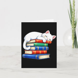 Knus lief slapende kat en boeken aandoenlijke boek kaart