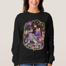 Knus Meisje Leest Kat Boekliefhebber Sweatshirt