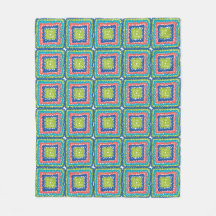 Knus modern retro limoenblauwe Granny Square