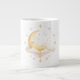 Knus Pastel Maan en Sterren Cute Droomceramiek Kof Extra Grote Beker