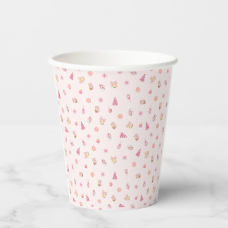 Knus Roze Kerstpatroon Papieren Bekers