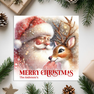 Knus Santa Rudolph Persoonlijke Kerst Kinderen Legpuzzel