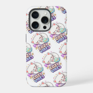 Knus Sfeer Kat Sticker | Mopshond Slaapkat iPhone 15 Pro Hoesje