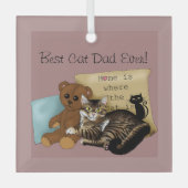 Knus Tabby Roze Vaderdag Glas Ornament (Voorkant)
