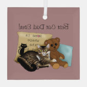 Knus Tabby Roze Vaderdag Glas Ornament (Achterkant)