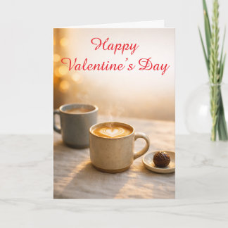 Knus Valentijnsdag Latte Hart Kaart