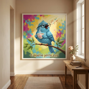 Knus Vogelmotief Glanzende Poster Perfect Poster
