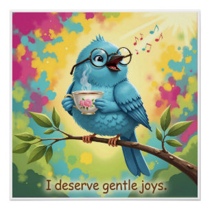 Knus Vogelmotief Glanzende Poster Perfect Poster