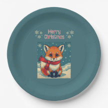 Knus Vos Kerst Papieren Bord
