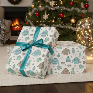 Knus Winter Trui & Warme Chocolade Cadeaupapier