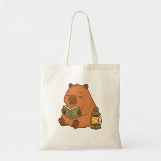Knusge Leescapybara Lantaarn Cottagecore Boodschap Tote Bag