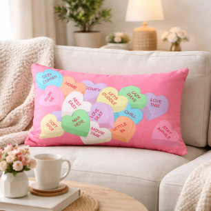 Knusse Gespreksharten Pastel Roze Kussen