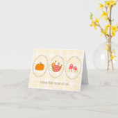 Knusse Herfst Oogst Seizoen Vakantie Pompoen Gingh Kaart (Gele Bloem)