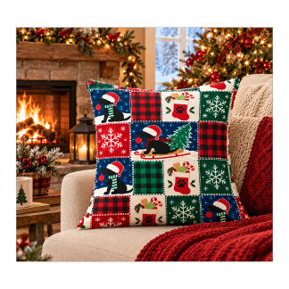Knusse Labradores Kerst Patchwork Dekbed Kussen
