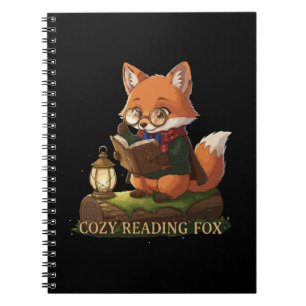 Knusse Lezende Vos Schattig Fantasierijk Boekenl Notitieboek