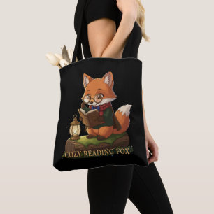 Knusse Lezende Vos Schattige Fantasievolle Boeke Draagtas