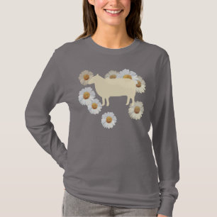 Knusse Schapen Silhouet en Madeliefjes Lange Mouwe T-shirt