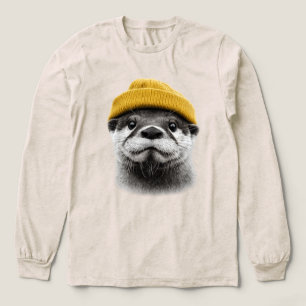 Knusze Otter Muts Retro Rivierotter Winter Design Tri-Blend Shirt