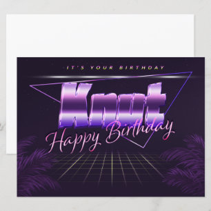 Knut Name Prénom lila retro Carte Anniversaire